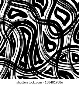 Brush grunge pattern. White and black vector.