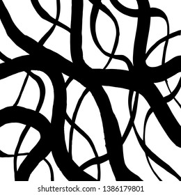 Brush grunge pattern. White and black vector.