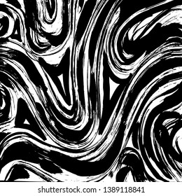 Brush grunge pattern. White and black vector.