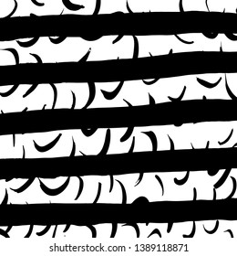 Brush grunge pattern. White and black vector.