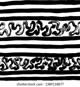 Brush grunge pattern. White and black vector.