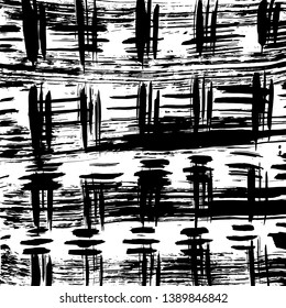Brush grunge pattern. White and black vector.