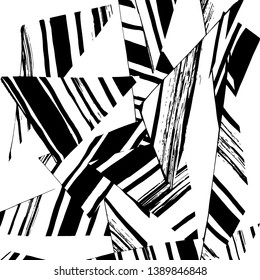 Brush grunge pattern. White and black vector.