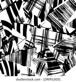 Brush grunge pattern. White and black vector.