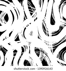 Brush grunge pattern. White and black vector.