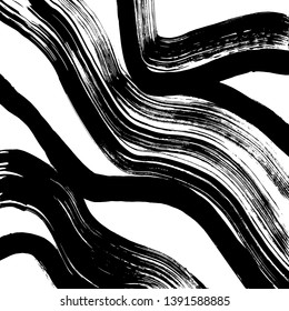 Brush grunge pattern. White and black vector.