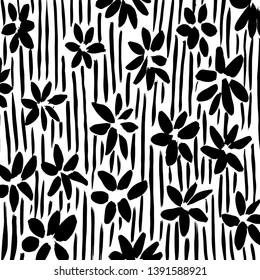 Brush grunge pattern. White and black vector.