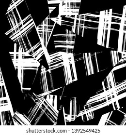 Brush grunge pattern. White and black vector.