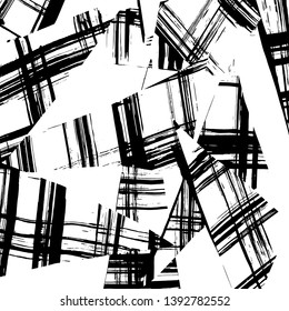Brush grunge pattern. White and black vector.