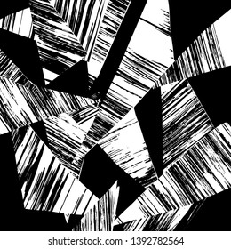 Pincel patrón de grunge. Vector blanco y negro.