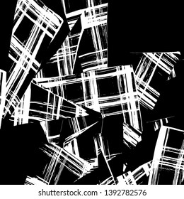 Brush grunge pattern. White and black vector.