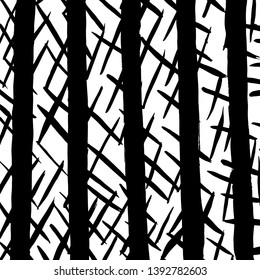 Brush grunge pattern. White and black vector.