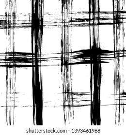 Brush grunge pattern. White and black vector.