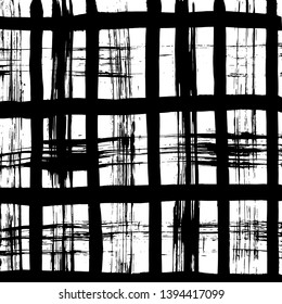 Brush grunge pattern. White and black vector.
