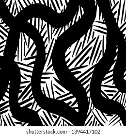Brush grunge pattern. White and black vector.