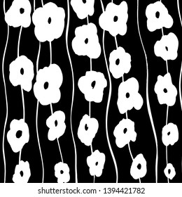 Brush grunge pattern. White and black vector.