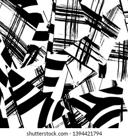 Brush grunge pattern. White and black vector.