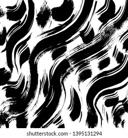 Brush grunge pattern. White and black vector.