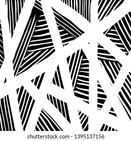 Brush grunge pattern. White and black vector.