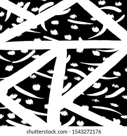 Brush grunge pattern. White and black vector.