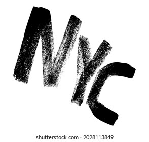 BRUSH GRUNGE TEXTURE TEXT, NYC WORD DESIGN PRINT, sketch