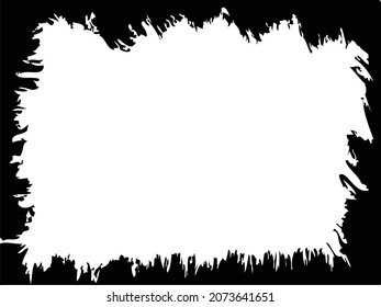 Brush grunge vector frame for aged design.