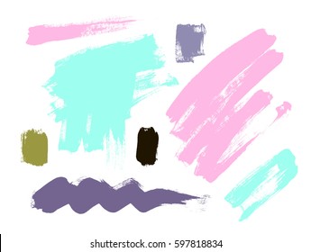Brush grungy vector abstract hand-painted background. Grunge Brush Stroke. Modern Textured Brush Stroke in pastel colors