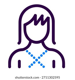Icono del pelo del cepillo. Una Ilustración vectorial lineal del pelo del cepillo aislado en el fondo blanco.