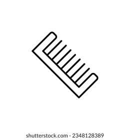 Brush for Hair Vector Sign. Perfect for web sites, books, stores, shops. Editable stroke in minimalistic outline style