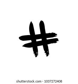 Brush hand drawn hashtag symbol.
Decor element for your design.
Vector and jpg. Clipart.