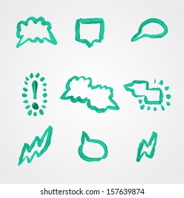 brush hand drawn speech bubbles. Creative talk symbol.