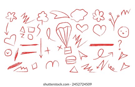 brush hand drawn vector. doodles set isolated brush vector