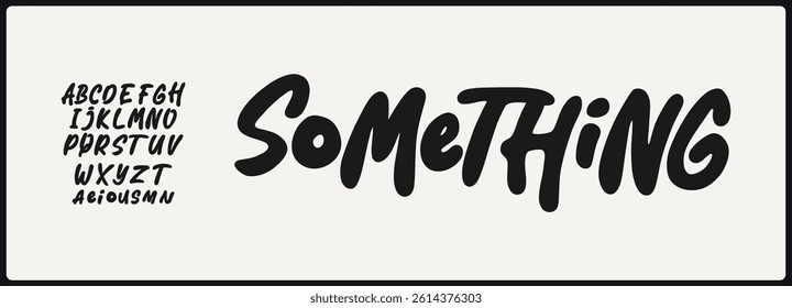 Brush hand drawn vector font. Alphabet uppercase and alternative with rough and urban style.