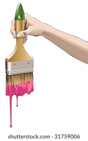 Brush in hand ready for painting