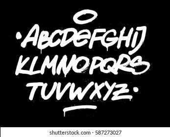 Brush hand style font. Vector alphabet