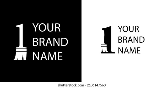 brush with a handle in the shape of the number one