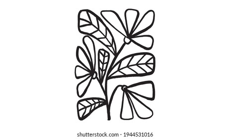 brush handmade Illustration of a flower