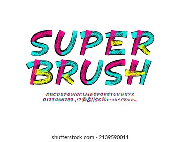 Brush Handwritten Font, Script Alphabet, Cursive Bright Typeface