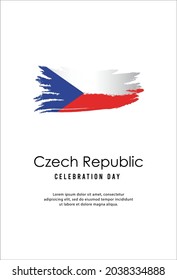 Brush Happy independence day of Czech Republic. template, background. Vector illustration