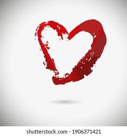 Brush heart object. Vector illustration