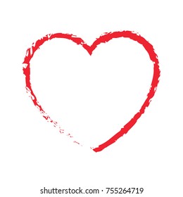 Brush heart outline icon. Vector illustration. Valentines day.
