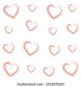 Brush heart pattern. Love background