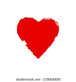 Brush heart. Romantic background. Design valentine element. Grunge texture. Vector illustration. stock image.