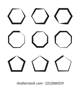 brush hexagons. Geometric texture. Vector illustration. stock image. 