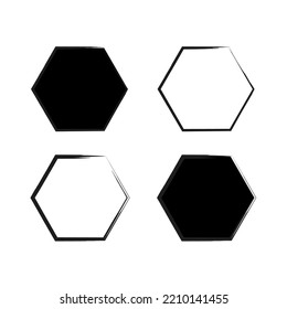 Brush hexagons. Shape background. Geometric background. Vector illustration. Stock image. 