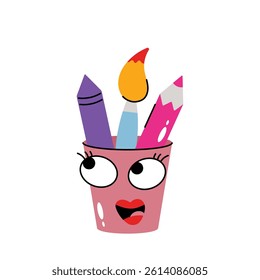 Brush holder Vector Sticker. Eps 10 File 