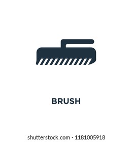 Brush icon. Black filled vector illustration. Brush symbol on white background. Can be used in web and mobile.