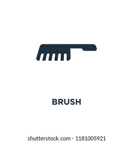 Brush icon. Black filled vector illustration. Brush symbol on white background. Can be used in web and mobile.