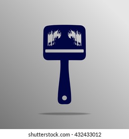 Brush icon blue on a gray background