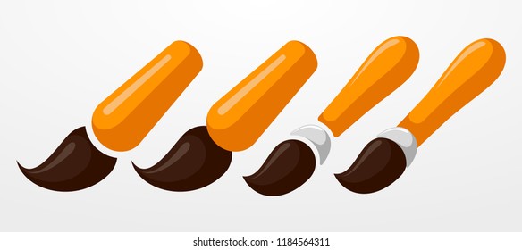 Brush icon collection isolated on white background